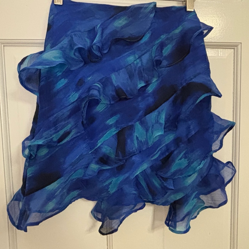 ASOS Vibrant Blue Ruffled Mini Skirt - Picture 5 of 8
